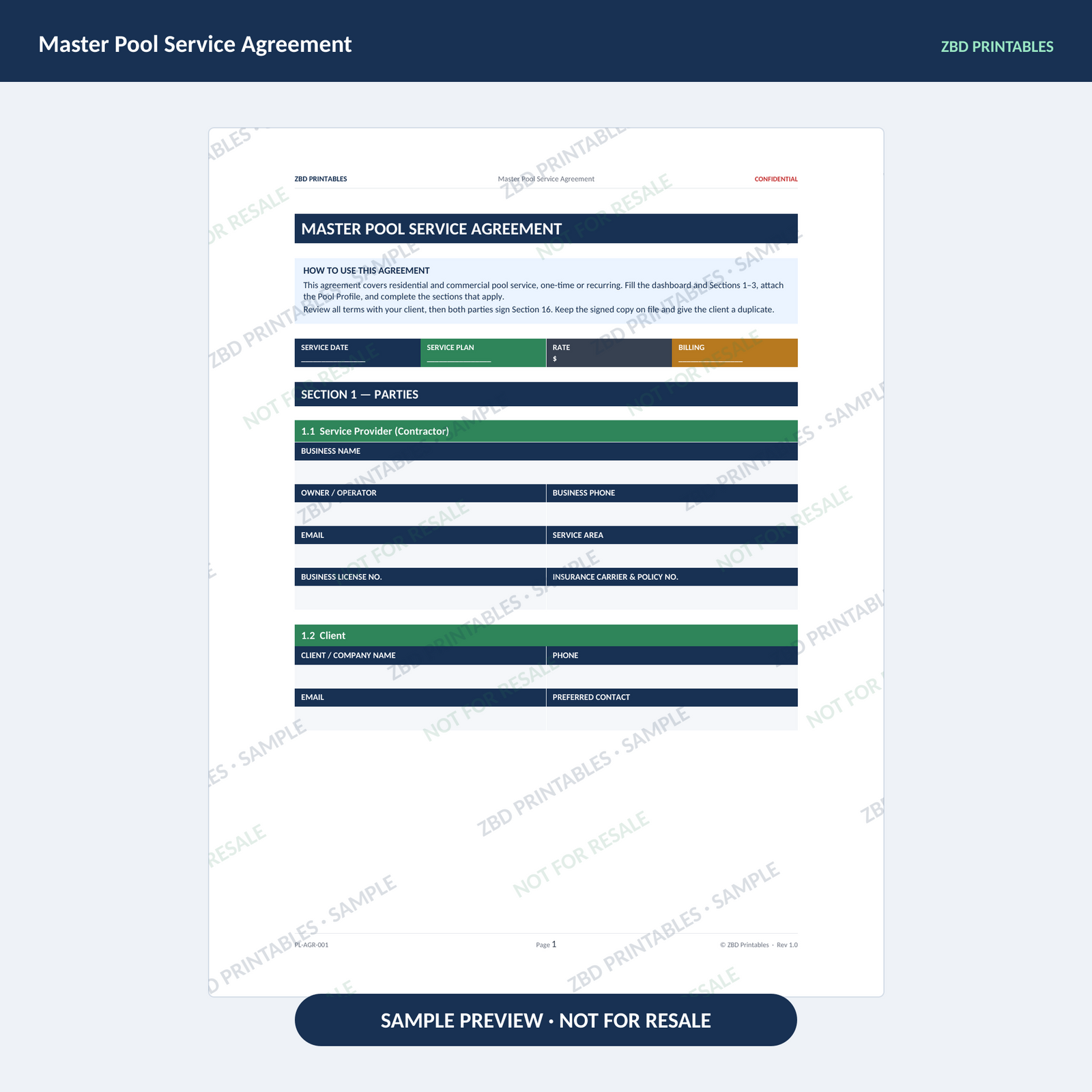 Pool Service Professional Agreement Kit — image 4