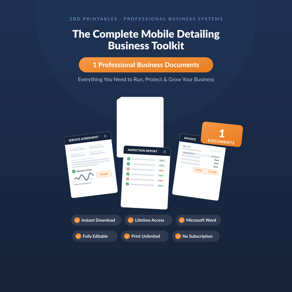 Mobile Detailing Professional Agreement Kit