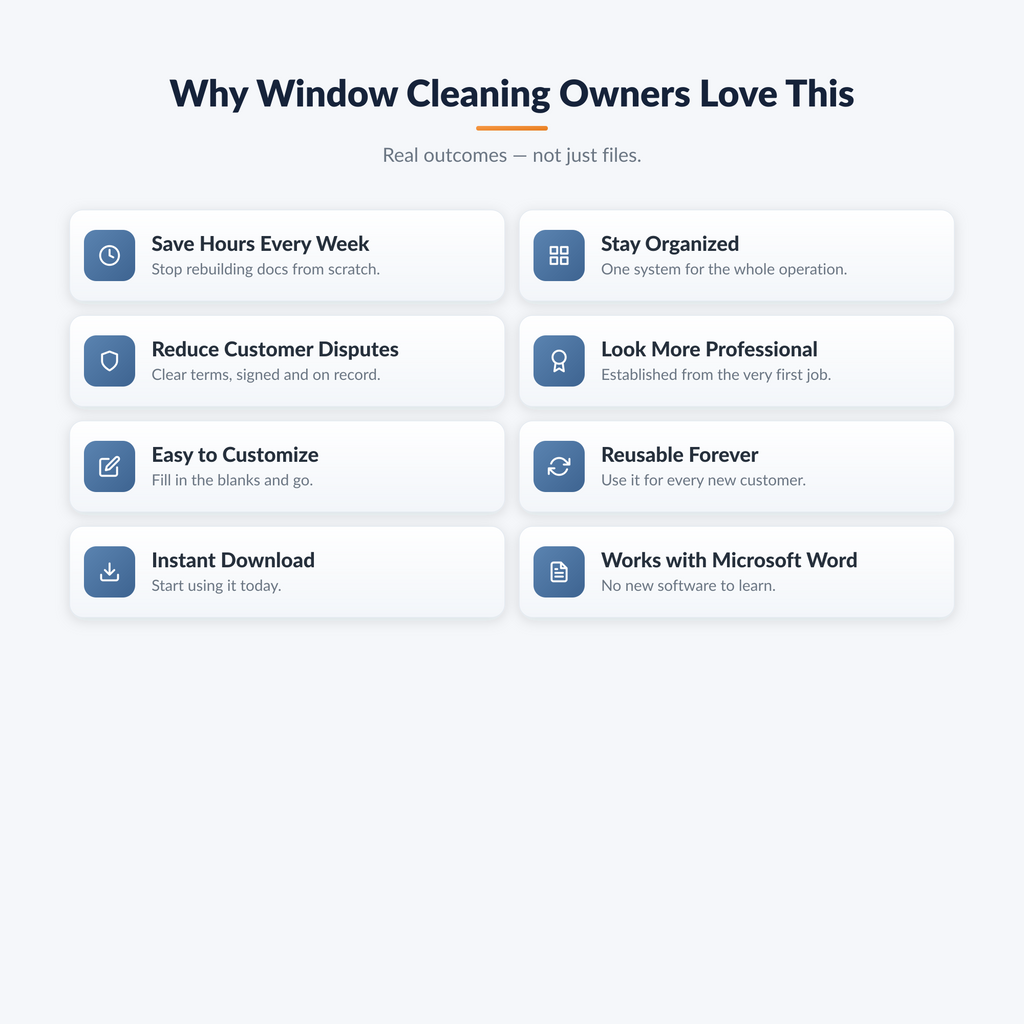 Window Cleaning Professional Agreement Kit