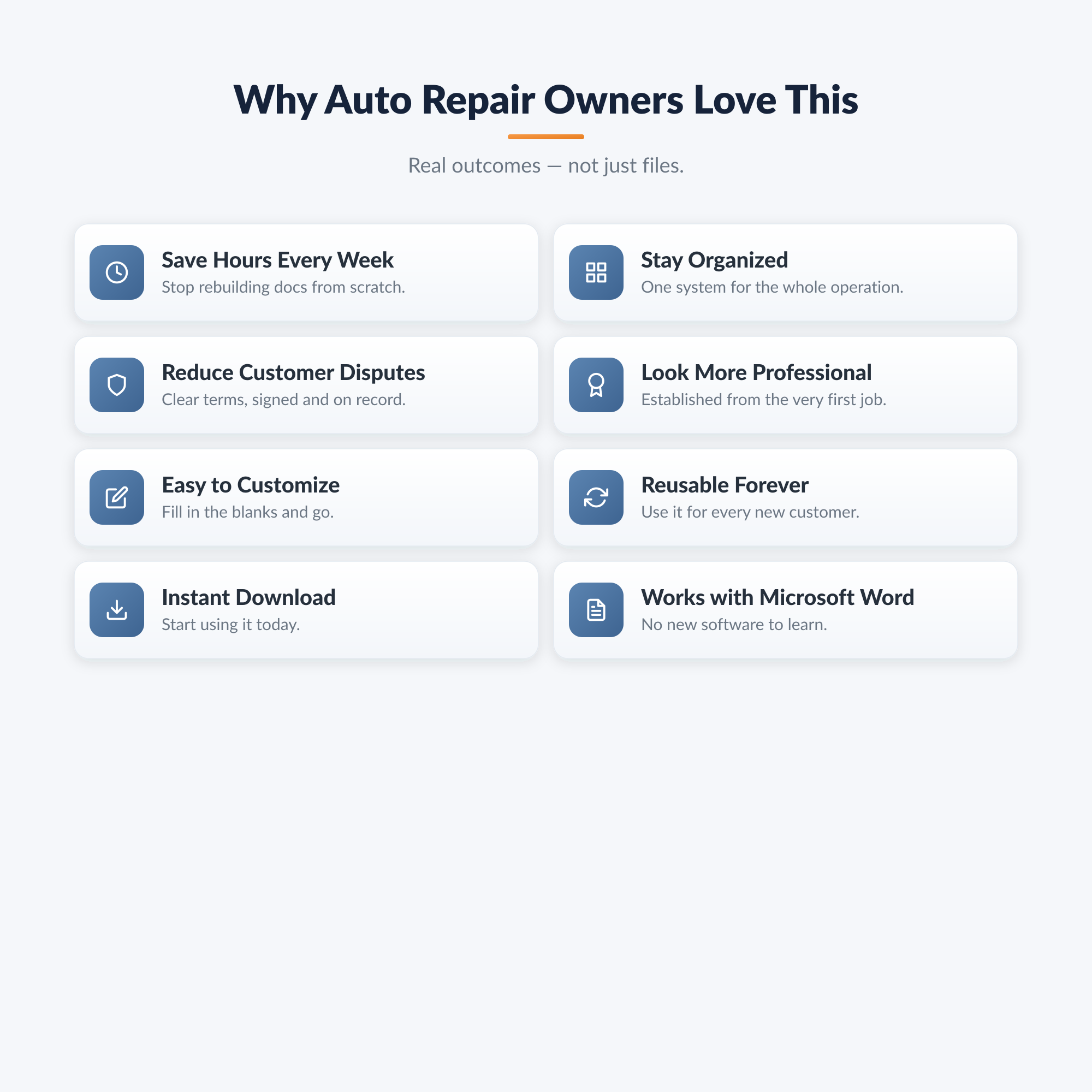 Auto Repair Professional Agreement Kit