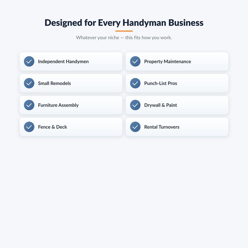 Handyman Professional Agreement Kit
