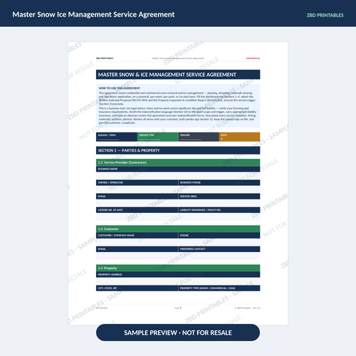 Sample page from Snow Removal Ultimate Business System