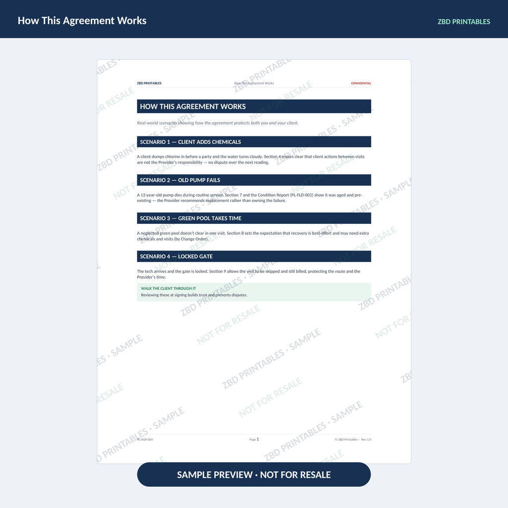 Pool Service Professional Agreement Kit