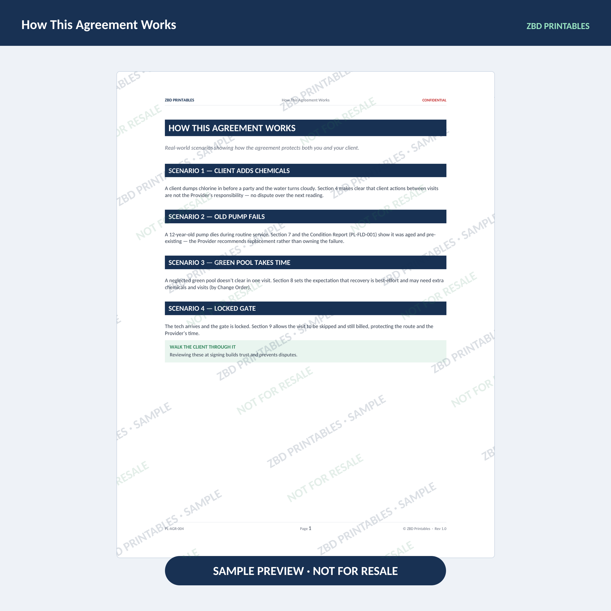 Pool Service Professional Agreement Kit