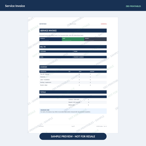 Sample page from Roofing Business Starter Kit