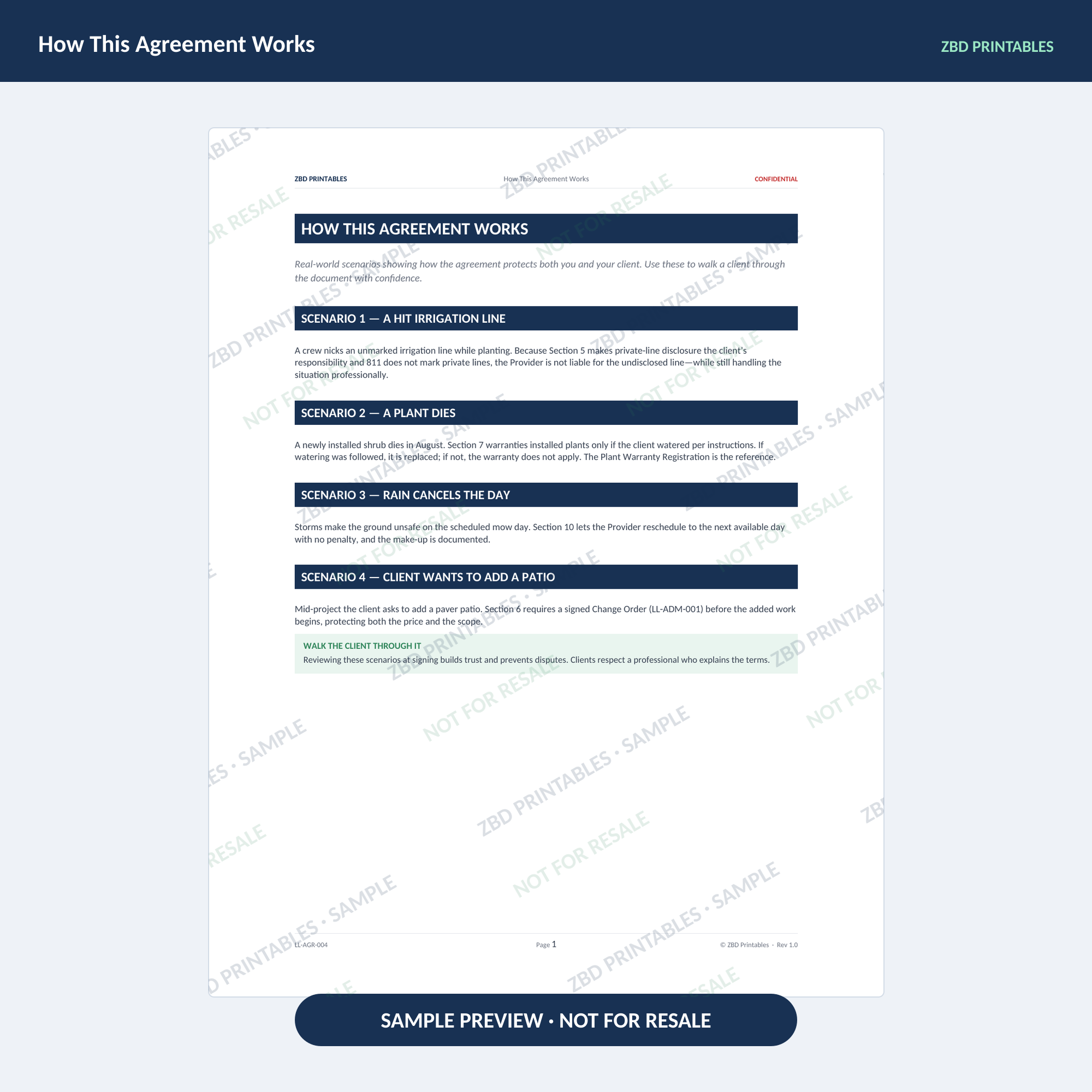 Landscaping Professional Agreement Kit