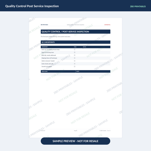 Sample page from Landscaping Business Starter Kit