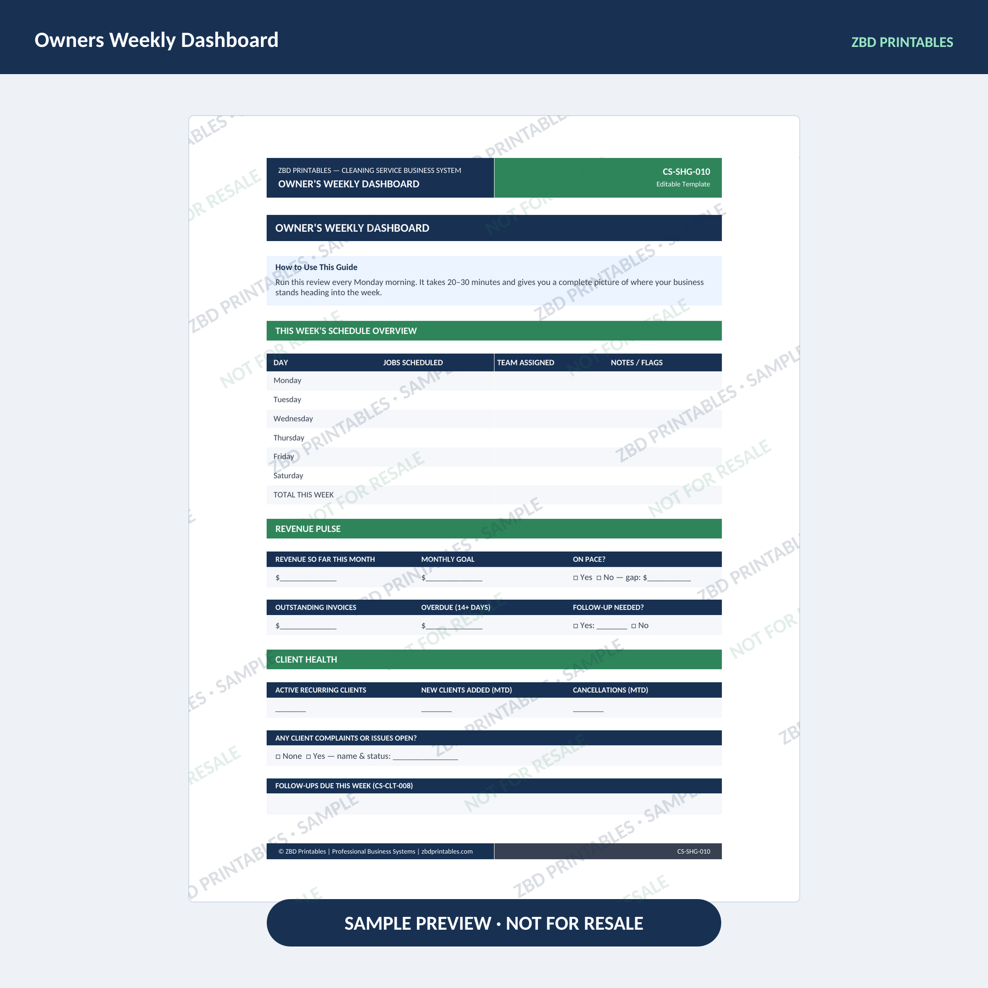 Cleaning Ultimate Business System