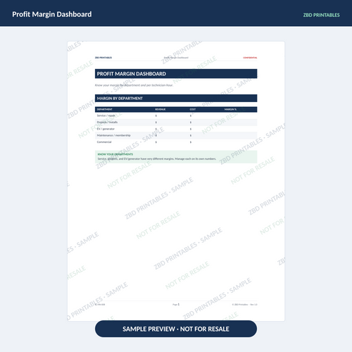 Sample page from Electrical Ultimate Business System