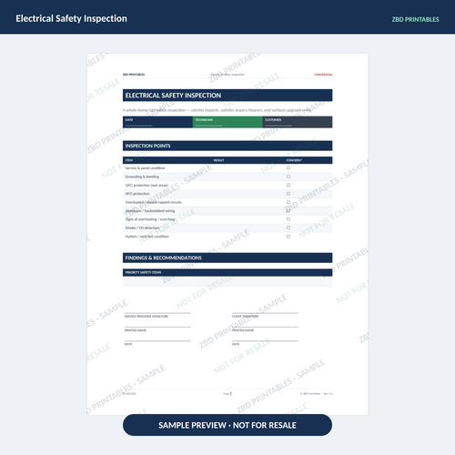 Sample page from Electrical Business Starter Kit