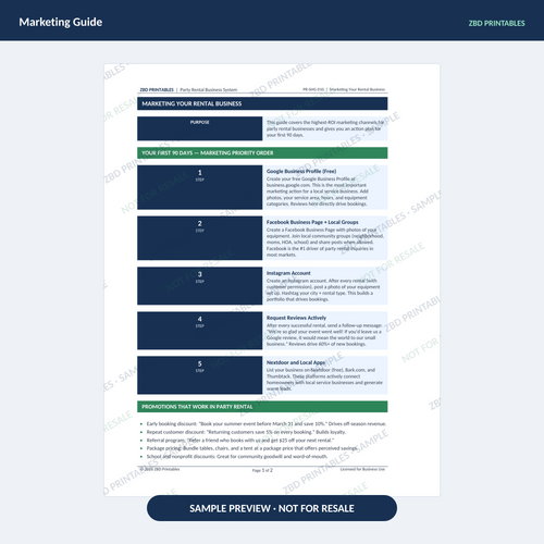 Sample page from Party Rentals Professional Agreement Kit