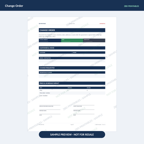 Sample page from Moving Professional Agreement Kit