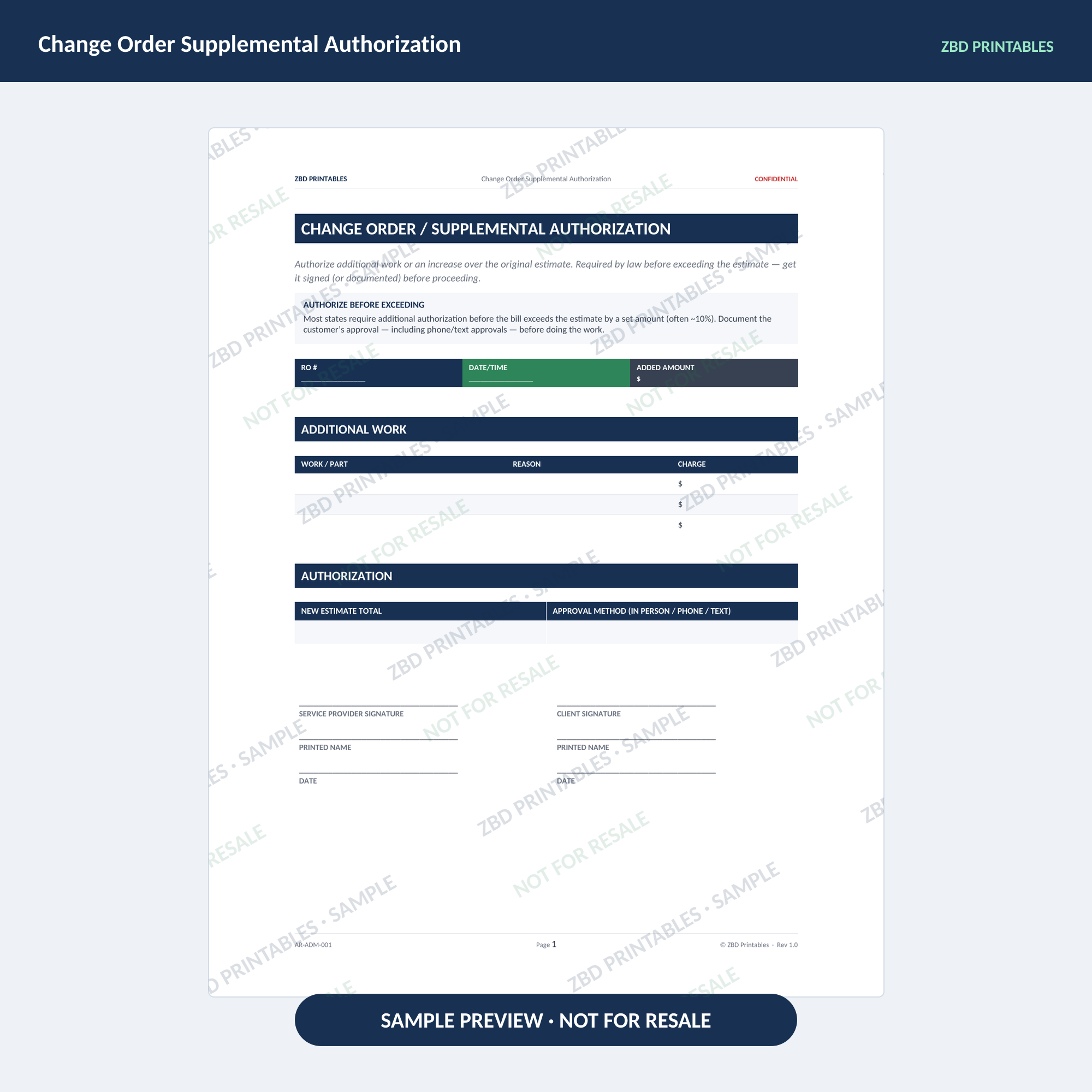 Auto Repair Professional Agreement Kit