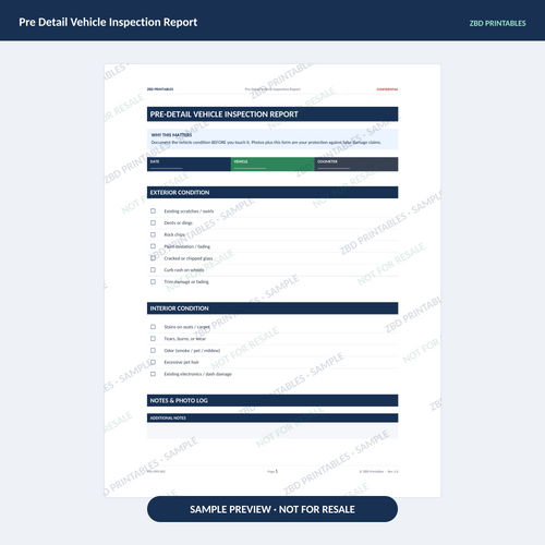Sample page from Mobile Detailing Business Starter Kit