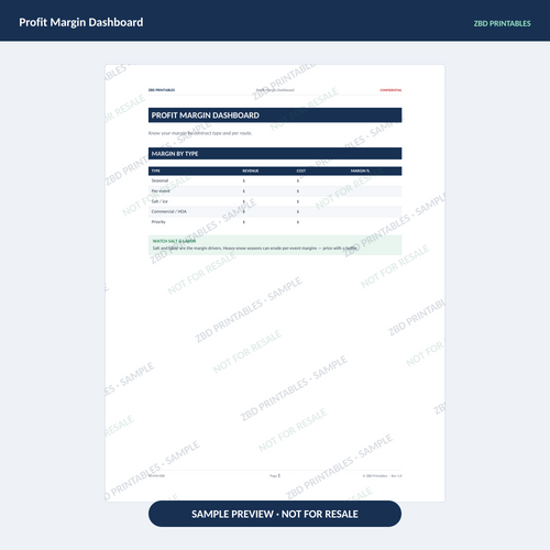 Sample page from Snow Removal Ultimate Business System