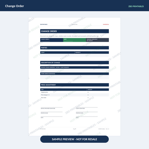 Sample page from Window Cleaning Professional Agreement Kit