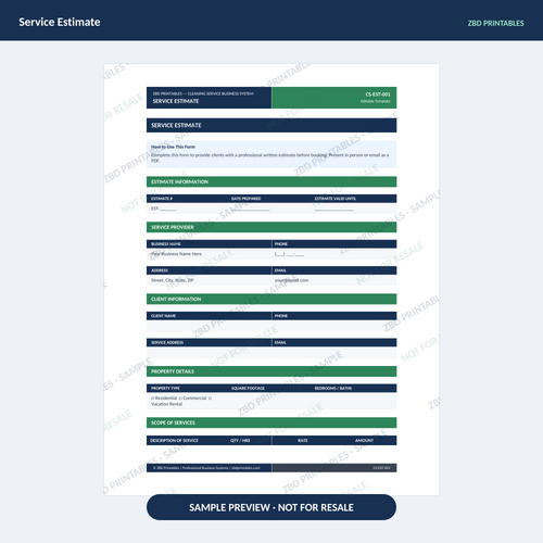 Sample page from Cleaning Ultimate Business System