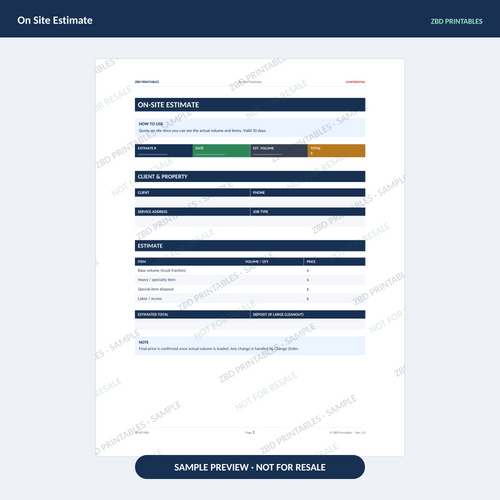 Sample page from Junk Removal Business Starter Kit
