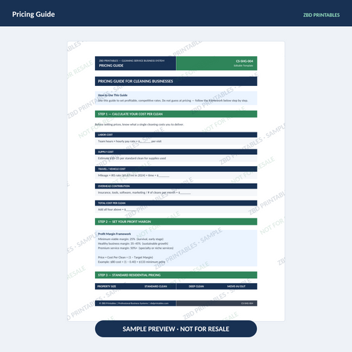 Sample page from Cleaning Professional Agreement Kit