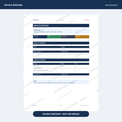 Sample page from Pest Control Business Starter Kit