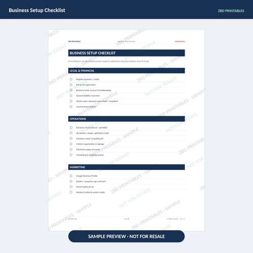 Sample page from Carpet Cleaning Ultimate Business System
