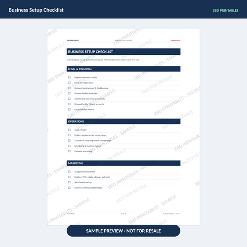 Sample page from Junk Removal Business Starter Kit