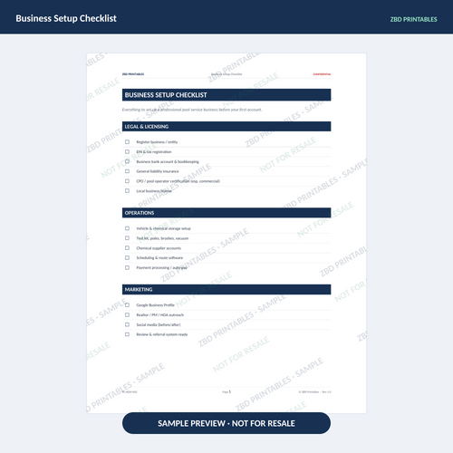 Sample page from Pool Service Ultimate Business System
