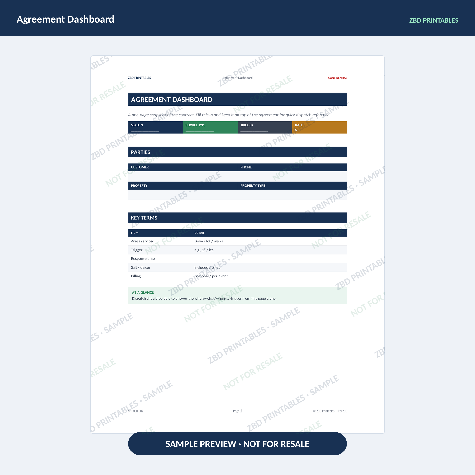 Snow Removal Professional Agreement Kit