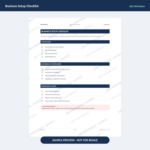 Sample page from Roofing Ultimate Business System