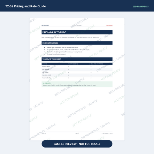 Sample page from Mobile Detailing Professional Agreement Kit