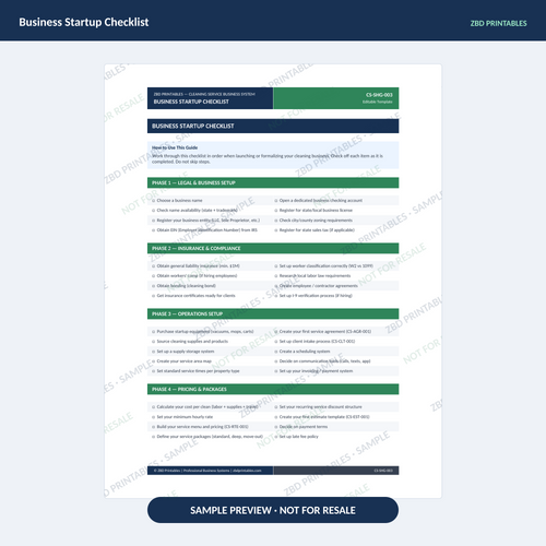 Sample page from Cleaning Ultimate Business System