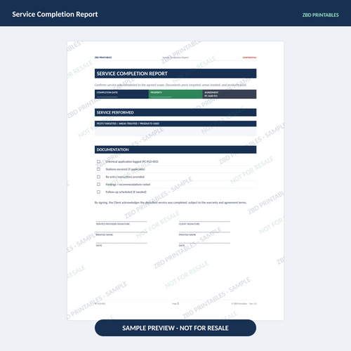 Sample page from Pest Control Business Starter Kit