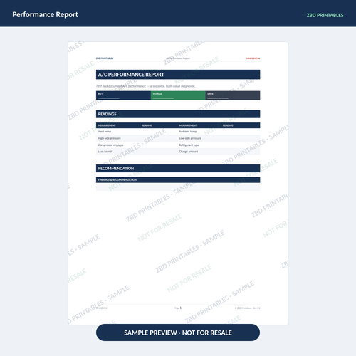 Sample page from Auto Repair Business Starter Kit