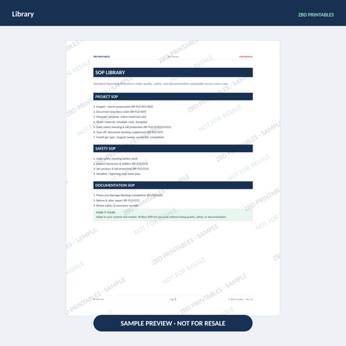 Sample page from Roofing Ultimate Business System