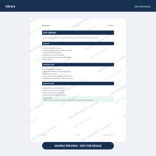 Sample page from Junk Removal Ultimate Business System