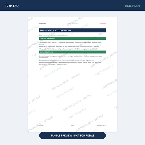 Sample page from Mobile Detailing Professional Agreement Kit