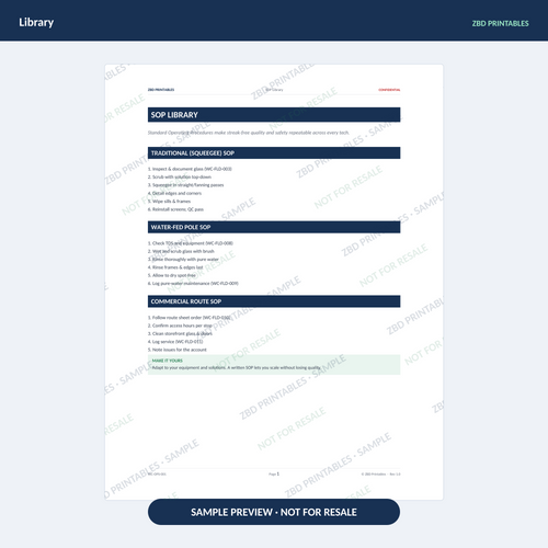 Sample page from Window Cleaning Ultimate Business System