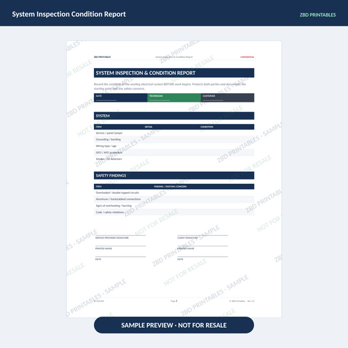 Sample page from Electrical Business Starter Kit