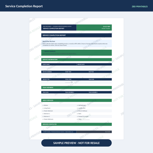 Sample page from Cleaning Ultimate Business System