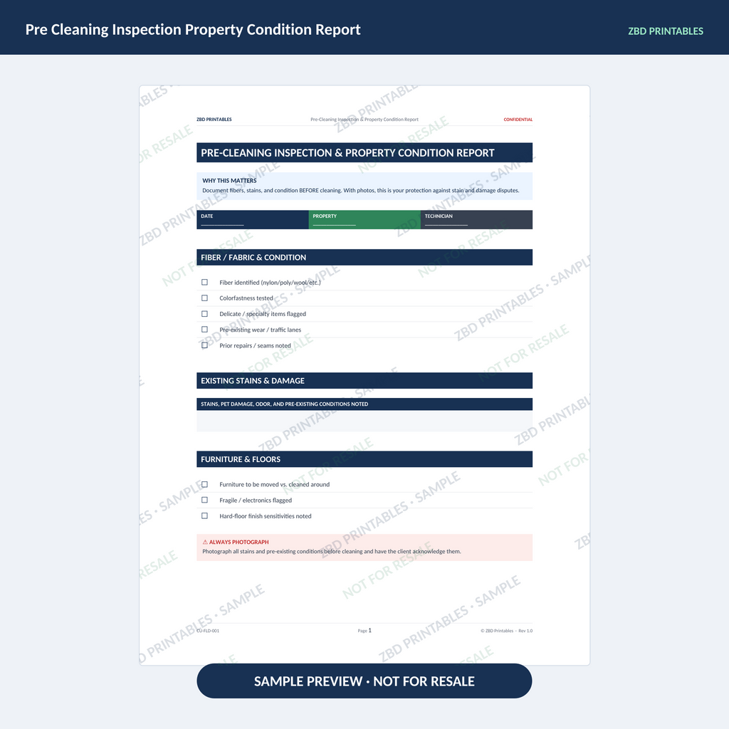 Carpet Cleaning Professional Agreement Kit