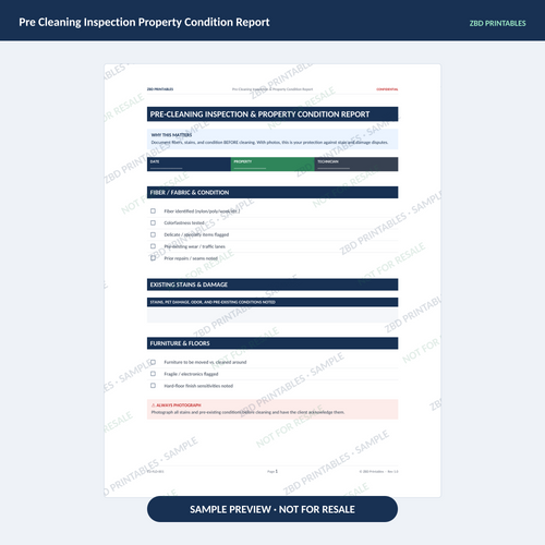 Sample page from Carpet Cleaning Professional Agreement Kit