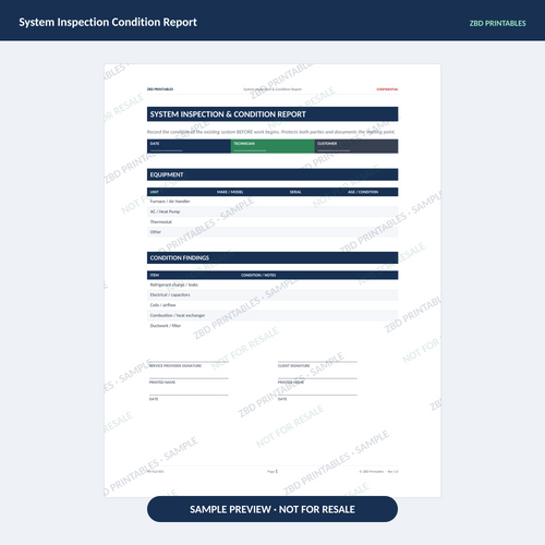 Sample page from HVAC Professional Agreement Kit